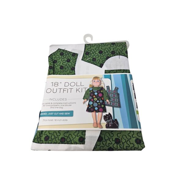 Lot of 3 Me and My Doll Outfit Sewing Kits Apron Matching Zebra Green Floral - Picture 2 of 4